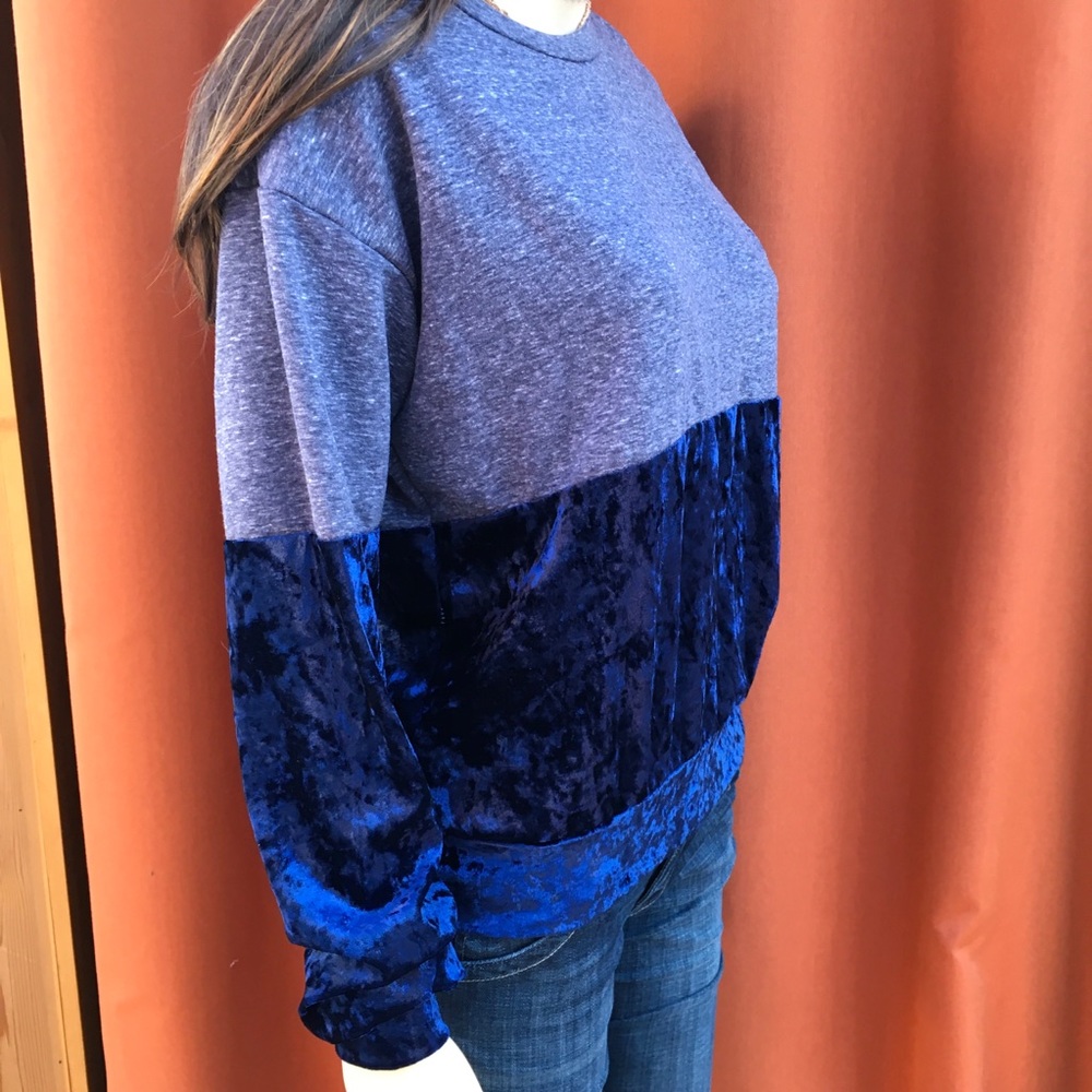 COLOR BLOCK JERSEY AND VELVET - Picture 6 of 6